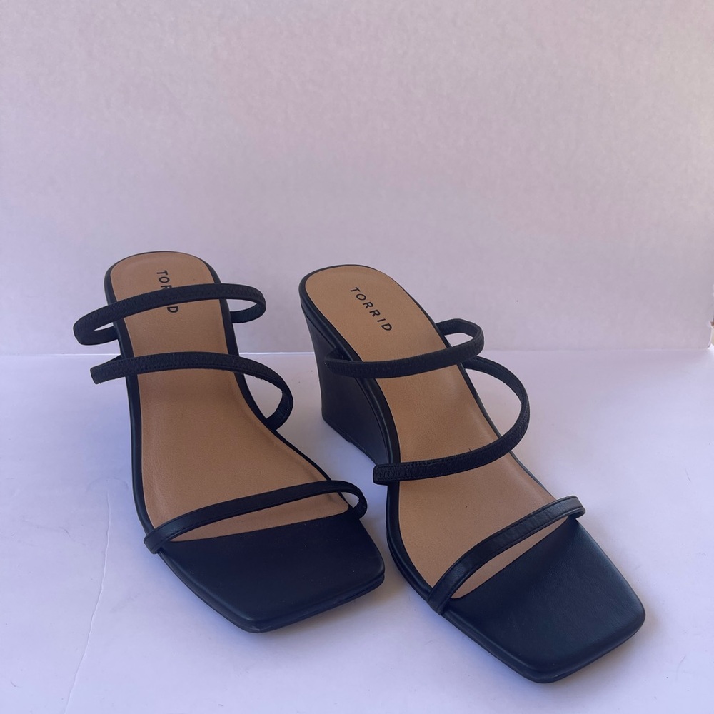 Torrid Women's Black Strappy Wedge Sandals